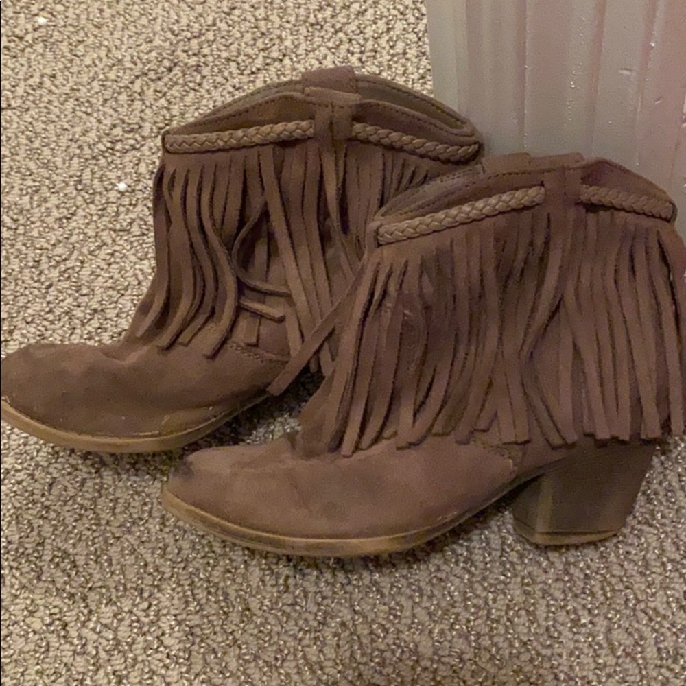 Fringe booties